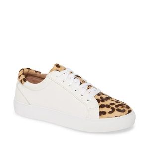 Halogen Cassie Leather Leopard Sneaker